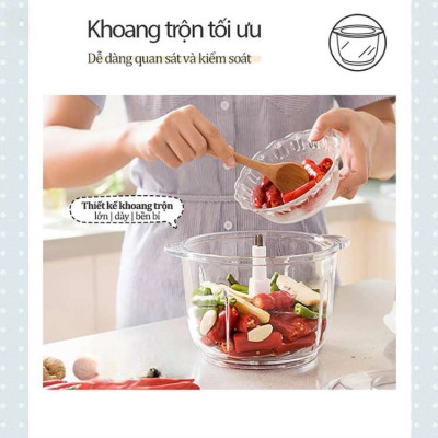 Máy Xay Thịt Đa Năng Mishio MK388 - Cối Thủy Tinh 2L, Xay Nhuyễn Mọi Loại Thực Phẩm, Đa Dụng, Tiện Lợi - hàng chính hãng