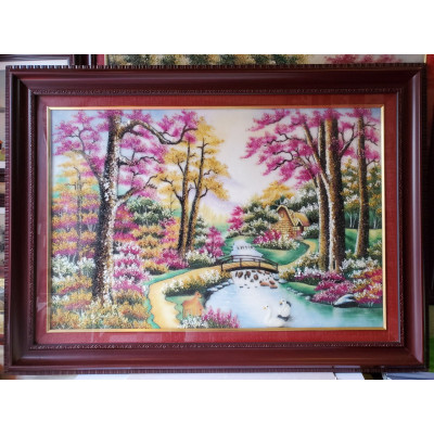 TRANH ĐÁ TỰ NHIÊN - PHONG CẢNH RỪNG THU LÁ ĐỎ