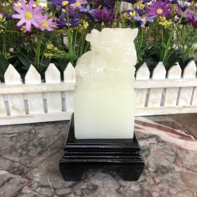 Ấn Rồng phong thủy đá bạch ngọc - Cao 10cm và 12cm