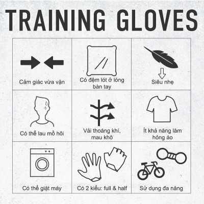 Lysin - găng tay bọc nửa ngón tập gym, thể dục, xe đạp, tạ lure, câu cá, xe máy chống trượt bảo vệ tay thương hiệu Nhật bản