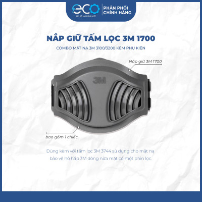 Mặt Nạ Phòng Bụi 3M 3100/3200 kèm tấm lọc bụi 3M 1774 và nắp giữ tấm lọc bụi 3M 1700