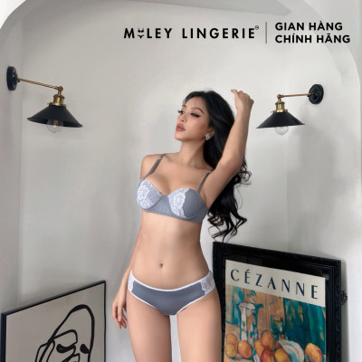 Combo 2 Áo Ngực Cúp Ngang Phối Ren Có Gọng, Có Thể Tháo Dây Màu Xám - BRM11202