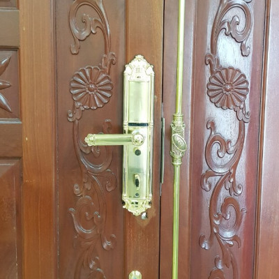 Khóa vân tay tân cổ đại sảnh DEMAX SL822 Gold