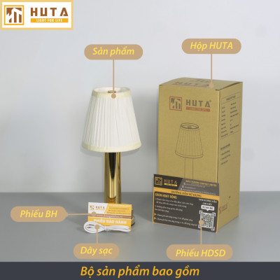 Đèn Bàn Led Quầy Bar HUTA Light For Life RESBED1 Cảm Ứng Điều Chỉnh Độ Sáng Tích Điện Trang Trí Phòng Ăn Nhà Hàng Quán Cà Phê Lounge