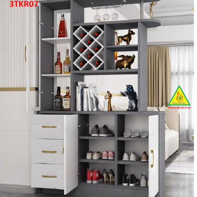 Vách ngăn kiêm tủ rượu trang trí phòng khách 3TKR07