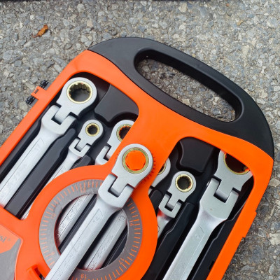 Bộ cờ lê vòng miệng tự động đảo chiều hãng KAPUSI TOOLS Nhật Bản 7 chi tiết mã k7732