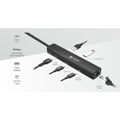 Cổng chuyển đổi Mazer InfiniteLINK 6 in 1 MULTI6160 - Hàng Chính Hãng