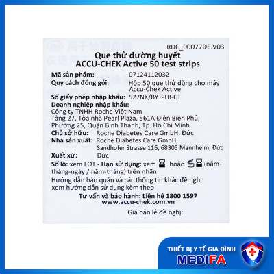 Hộp 50 Que Thử Đường Huyết ACCU-CHEK Active
