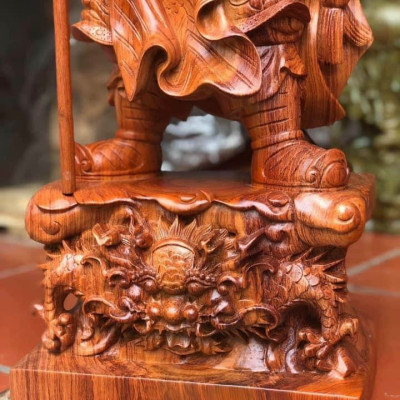 Tượng quan công bằng gỗ hương kt cao 80×31×21cm