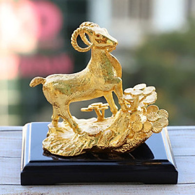 Quà tặng cho người tuổi Mùi: Tượng Dê thịnh vượng mạ-vàng