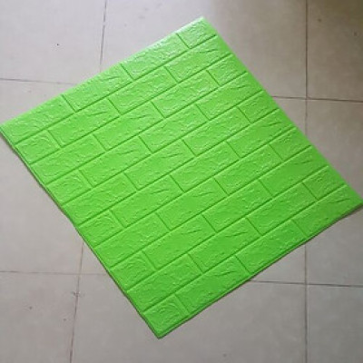 Bộ 10 Tấm Xốp Dán Tường 3D Giả Gạch Xanh Lá 70cmx77cm 