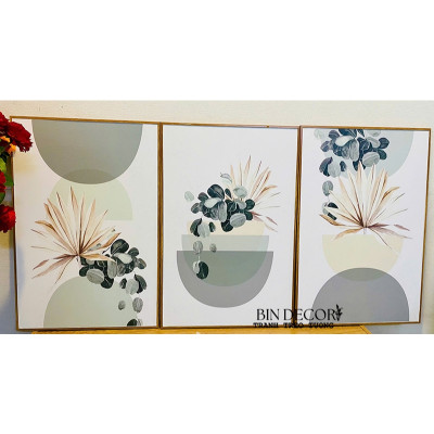 (ẢNH THẬT) Tranh treo tường lá tropical 7 trang trí decor quán nhà hàng phòng khách kèm đinh