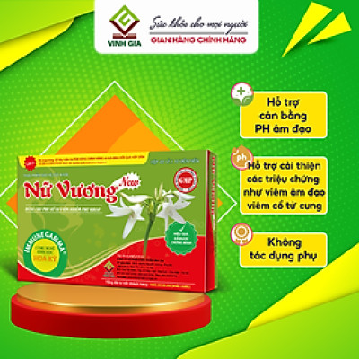 Nữ Vương New Vinh Gia Hỗ Trợ Cân Bằng PH Vùng Nhạy Cảm, Giảm Khí Hư, Ngứa Vùng Nhạy Cảm, Phòng Ngừa Các Bệnh Phụ Khoa Hộp 30 Viên