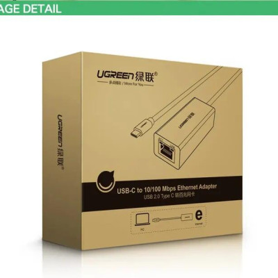 Ugreen UG3028730287TK Màu Đen Cáp chuyển đổi TYPE C sang LAN - HÀNG CHÍNH HÃNG