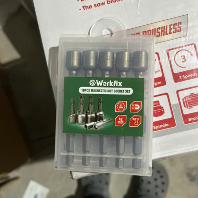 Bộ 10 Đầu Mũi Vít Bắn Tôn Workfix 8mm - Hợp Kim Cao Cấp Chống Han Rỉ - Sử Dụng Cho Các Loại Máy Băn Vít,...