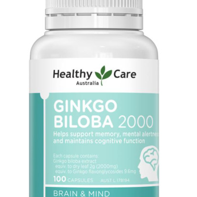 Bổ não Úc Healthy Care Ginkgo Biloba 2000, Giúp tăng tuần hoàn máu não, Cải thiện chức năng nhận thức, Trí nhớ, Giúp an thần và Giảm Stress - QuaTangMe Extaste