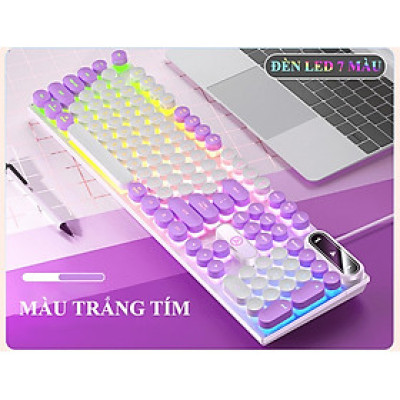 Bàn phím YINDIAO K600 giả cơ nút tròn nhiều màu sắc và có đèn led xuyên phím chuyên game - HÀNG CHÍNH HÃNG