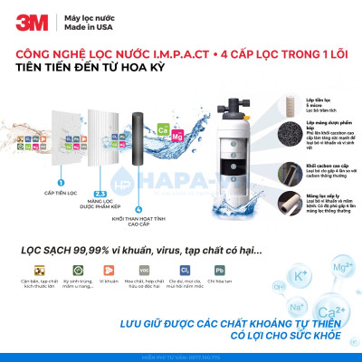 [SIÊU TỐC] Combo Máy Lọc Nước 3M BREW120-MS Không Dùng Điện, Công nghệ NANO - Hàng Chính Hãng 3M, Nhập Khẩu Mỹ