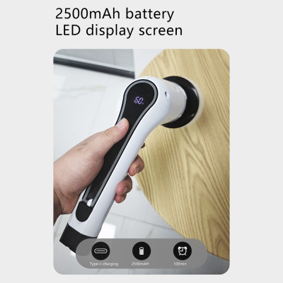 Xiaomi USB Máy cọ rửa nhà cửa cầm tay đa năng , bàn chải vệ sinh đầu xoay 360 với 7 đầu thay thế Bàn chải vệ sinh cầm tay