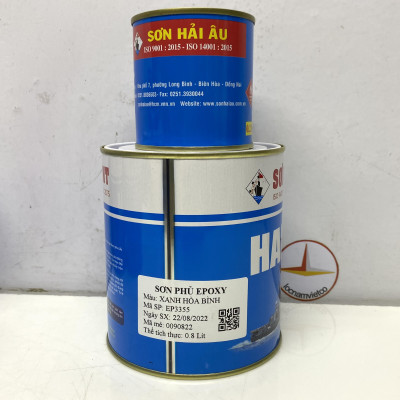 Sơn epoxy Hải Âu màu xanh hòa bình EP355 1L/Bộ