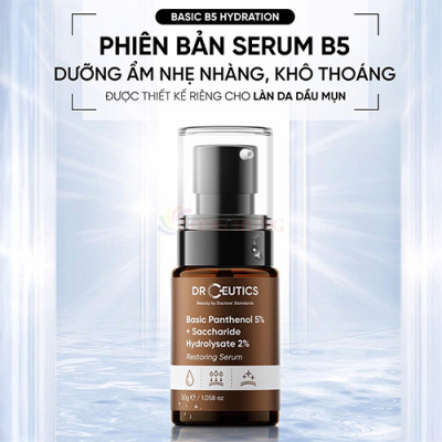 Tinh chất dưỡng ẩm DrCeutics Basic Panthenol 5% + Saccharide Hydrolysate 2% (30g) - Hàng chính hãng