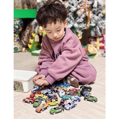 Combo hộp  30  xe ô tô đồ chơi chạy đà kéo lùi chất liệu hợp kim , nhỏ nhắn xinh xắn tổng hợp nhiều loại xe cho bé 