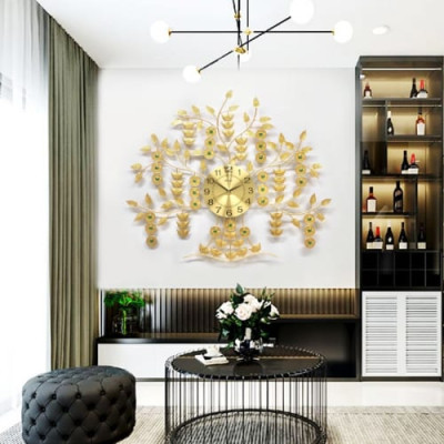 Đồng Hồ Treo Tường Trang Trí Kim Trôi Cây Kim Tiền A21 Trang trí nhà cửa