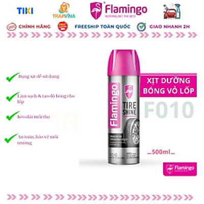 Chai xịt bóng lốp ô tô, xe hơi Flamingo F010 - 500ml - Hàng chính hãng 