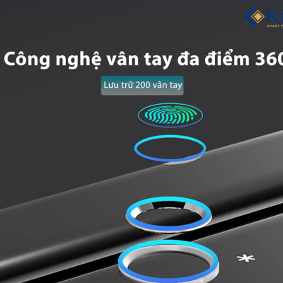 Khóa cửa thông minh Kitos KT-GL80 Plus cho cửa kính cường lực