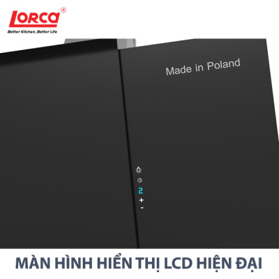 Máy Hút Mùi Kính Vát LORCA TA 6018P - 90cm - Hàng Nhập Khẩu Ba Lan Chính Hãng Sang Trọng Êm Ái Tiết Kiệm