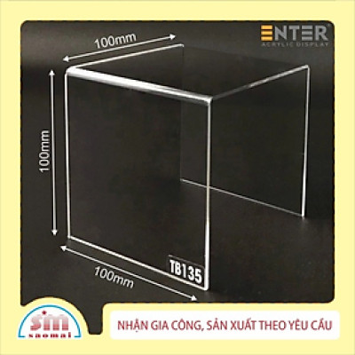 Kệ livestream, Kệ mica chữ U trong suốt để đồ đa năng, Kệ trưng bày mica 3 mặt uốn Enter TB135 100x100x100mm mica dày 3mm (20)