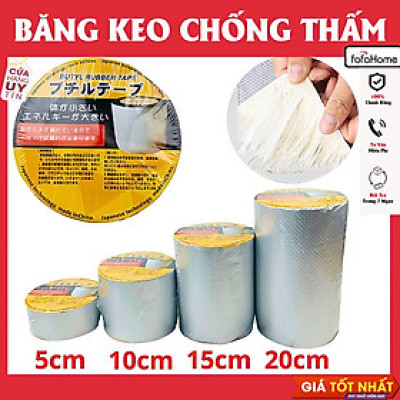Cuôn Băng Keo Chống Thấm Nhật Bản Băng Dính Chống Thấm Nước Chống Dột Mái Tôn, Dán Tường Siêu Dính Khổ Rộng 5,10,15,20cm Dài 5m