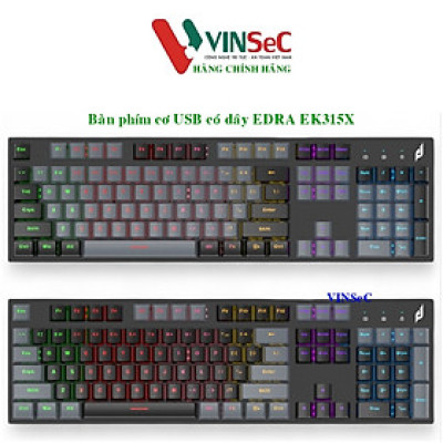 Bàn phím USB cơ gaming EDra EK315X - Hàng Chính Hãng