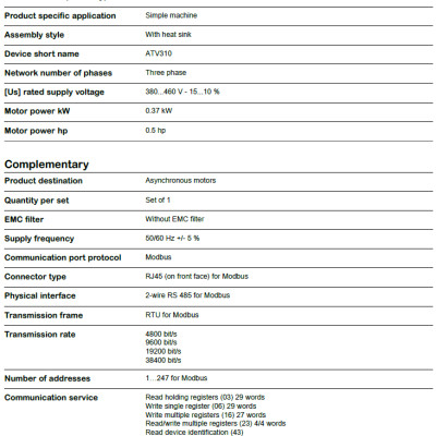 Biến Tần / Inverter Schneider ATV310H037N4E | Hàng Chính Hãng