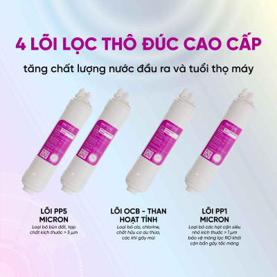 Máy lọc nước không tủ - Hàng chính hãng Mutosi MP-1101 hệ thống lọc 11 lõi