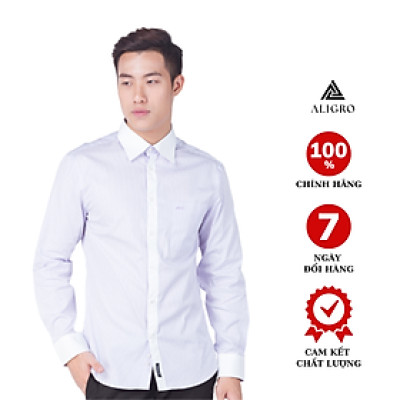 Áo Sơ Mi Nam Tay Dài Aligro Sọc Xanh ALGS009