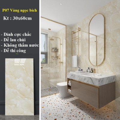 Bộ 5 Tấm Xốp Dán Tường 3D PVC Đá Xám Bóng 60x30cm Keo Sẵn Dày 2,5mm Cao Cấp, Sang Trọng 
