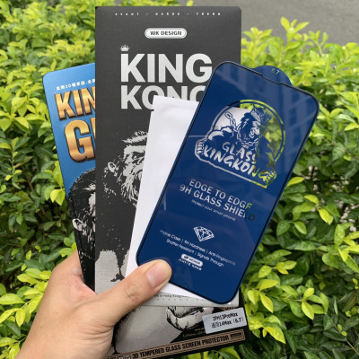 Kính Cường Lực Kingkong 3D Trong Suốt Cho iPhone - Dán Full Màn - Full Hộp Sắt Cao Cấp - Hàng Chính Hãng