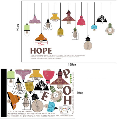 Decal dán tường Đèn treo 6 AmyShop DKN080 ( 93 x 155 cm )