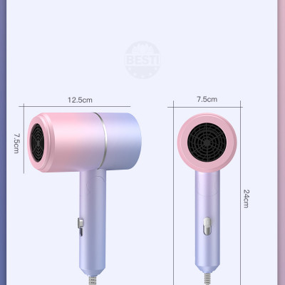 Máy Sấy Tóc Mini Gấp Gọn Besti Cao Cấp, Công Suất Lớn, Động Cơ Êm Ái, Ổn Định, Tặng Đầu Sấy Tạo Kiểu Tóc Chuyên Nghiệp - Hàng Chính Hãng