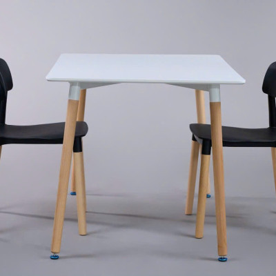 Bộ bàn ghế Juno Sofa KT 1m2 x 80 cm x cao 75 cm  và ghế chân gỗ sồi, mặt nhựa PP 