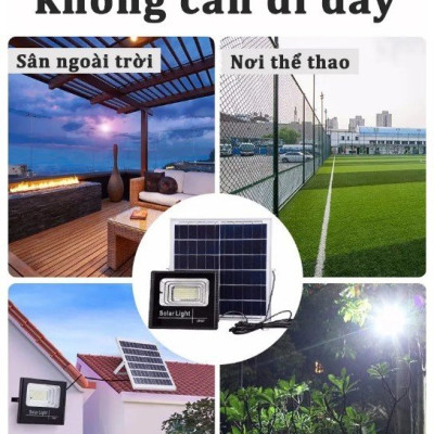 Đèn năng lượng mặt trời 500W đèn LED năng lượng mặt trời siêu sáng, điều khiển từ xa