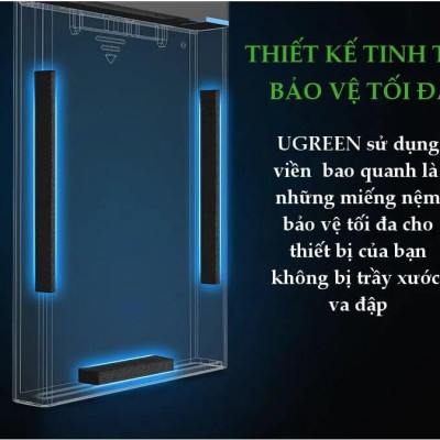 Ugreen UG30848US221TK 30CM dây tích hợp màu Đen Hộp đựng ổ cứng 2.5inch chuẩn SATA - HÀNG CHÍNH HÃNG