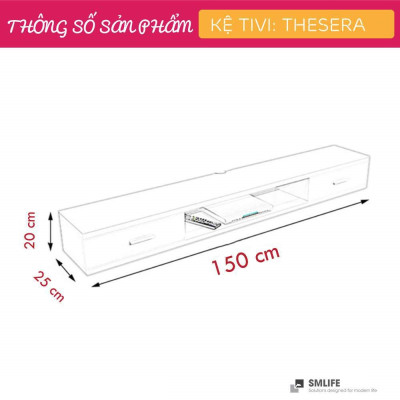Kệ tivi gia đình gắn tường nhỏ gọn SMLIFE Thesera