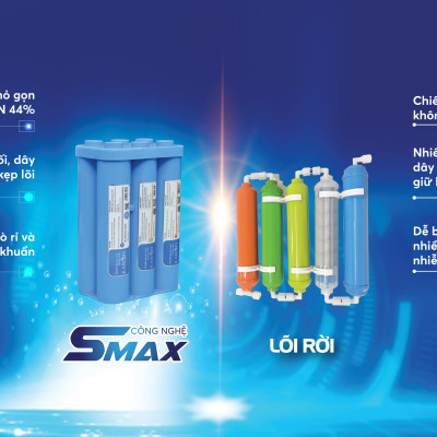 Combo 10 Lõi lọc Karofi - Đúc Nguyên Khối SMAX Hiệu Suất Cao HP 6.2 - Màng RO 100GDP USA - Alkaline - Hydrogen - Hàng Chính Hãng