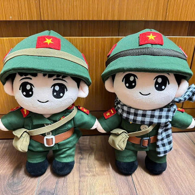 Gấu Bông Yêu Nước Chú Bộ Đội 25 cm - ZooZoo 25250 - Màu Xanh Lá