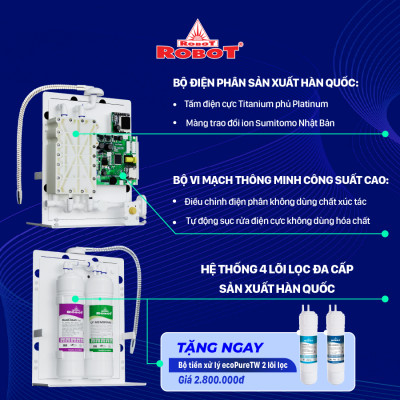 Máy Lọc Nước Điện Giải Ion Kiềm ROBOT ionMega 37 - Hàng Chính Hãng