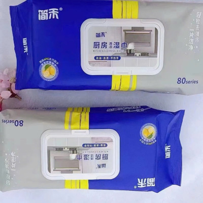 Khăn ướt lau bếp đa năng siêu sạch, diệt khuẩn và khử mùi 1 gói 80 miếng - Hàng Cao Cấp