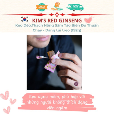 Kẹo Dẻo,Thạch Hồng Sâm Tảo Biển Đỏ Thuần Chay Kim