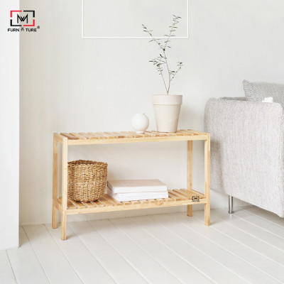KỆ GỖ ĐỂ GIÀY DÉP XUẤT KHẨU 2 TẦNG SIZE 80CM - BENCH 2 FLOOR NATURAL